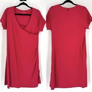 Soft Surroundings Women's Wear Anywhere Faux Wrap Dress Pink Size XL‎ petite
